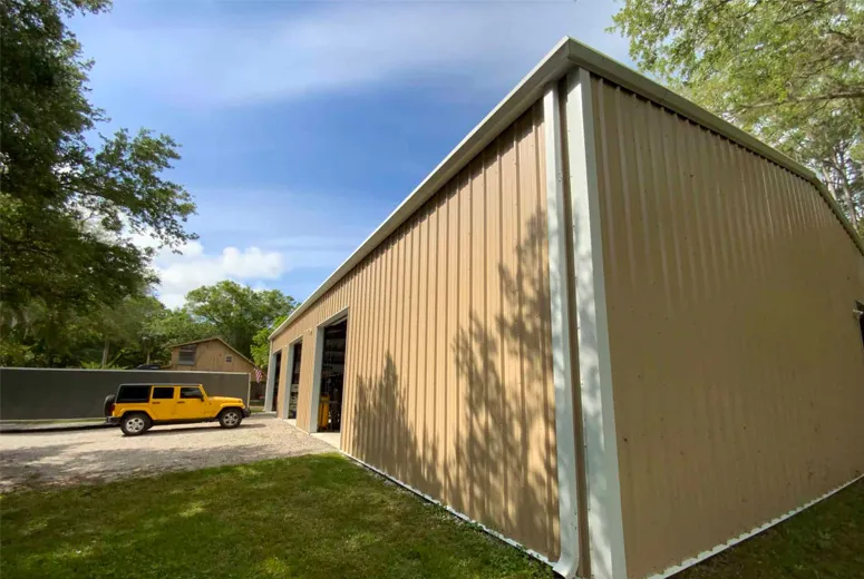 metal garage buildings installed