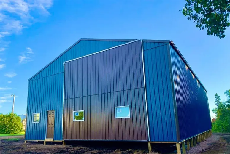 steel building with office