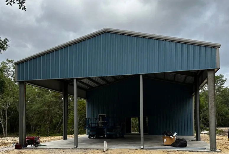 2 story metal barn