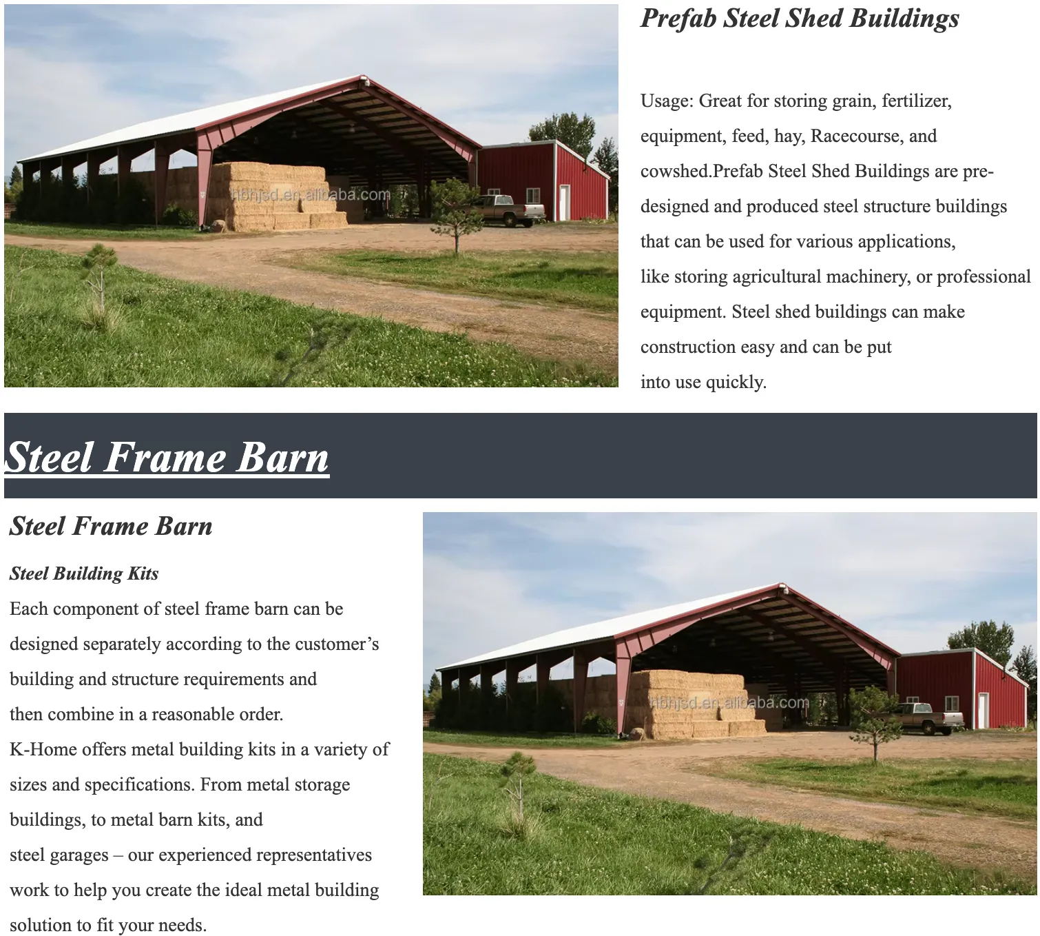 red and grey pole barn